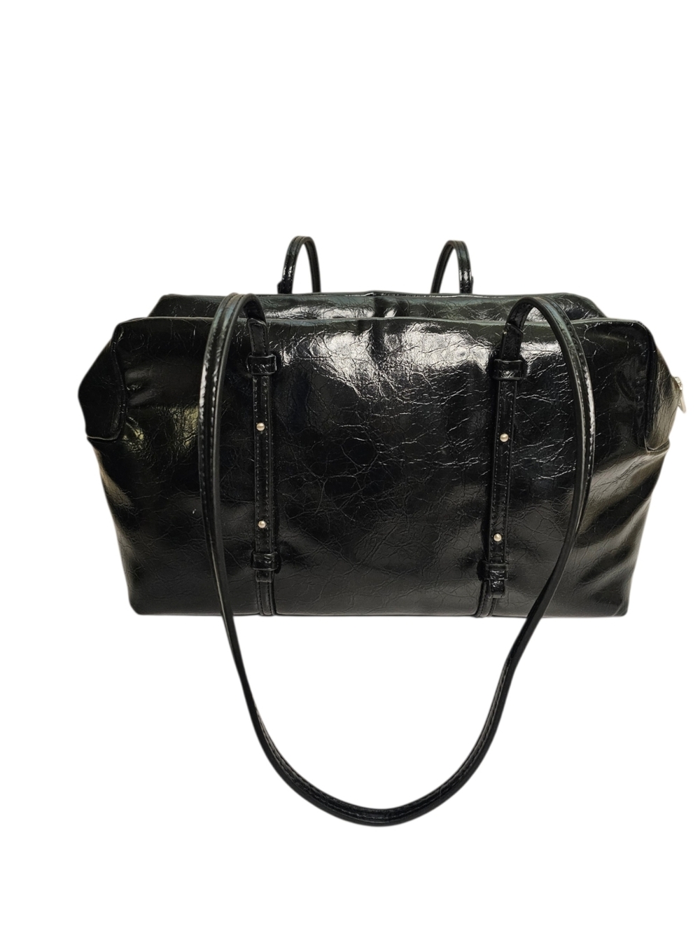 Zara Black PU Leather Large Capacity Shoulder Bag - Picture 4 of 11